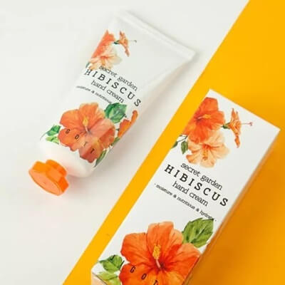 Jigott Secret Garden Hibiscus kézkrém tápláló hidratáló koreai kézápolás