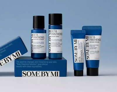 Some By Mi Beta Panthenol arcápoló szett – 4 darabos mini kiszerelés érzékeny bőrre